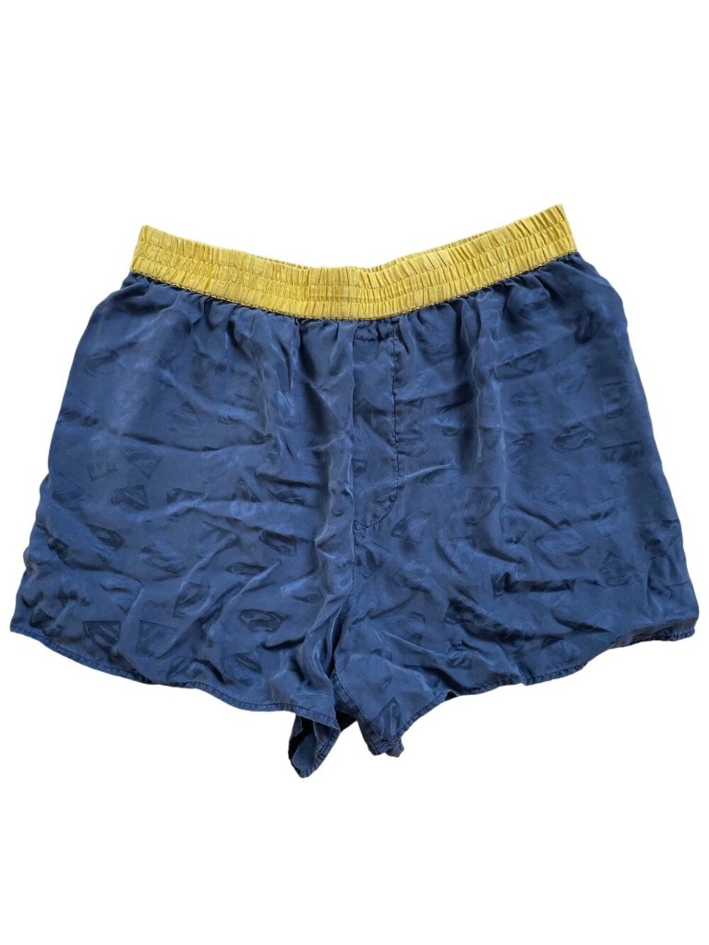 Superman Mens 100% Silk Boxer Shorts Medium DC Comics Logo Pattern